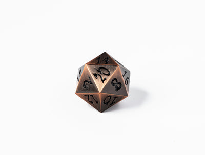 35mm Limited Edition Copper Dragon Face Metal Dice D20