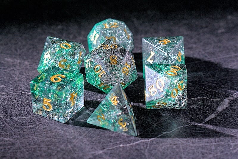 Crystal Moss - Glass Dice Set