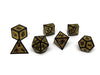 Heroic Dice of Metallic Luster -  Yellow with Black Font