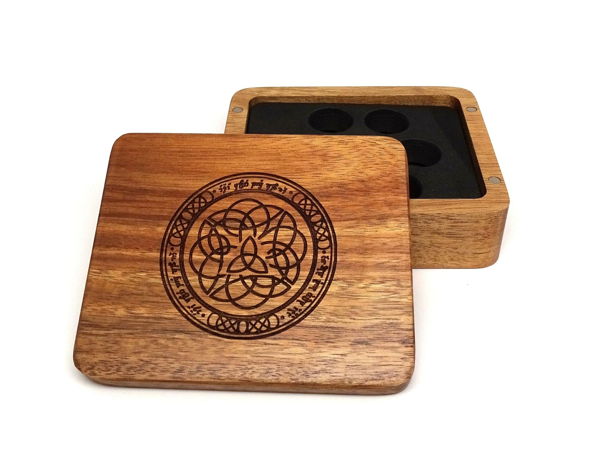acacia wood dice case