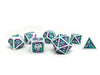 Dragon Scale Metal Dice - Bordered Poison Scales