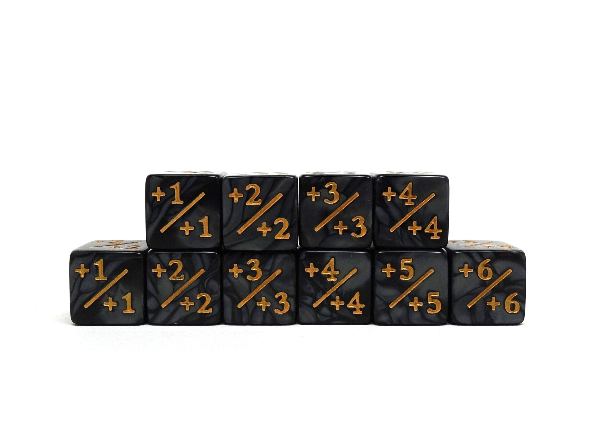 10 Piece Counter Dice D6 Smoke + Plus