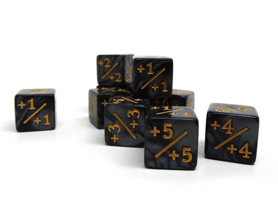 10 Piece Counter Dice D6 Smoke + Plus