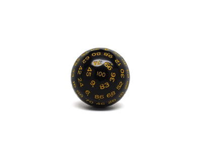 D100 - Black with Gold Numbers