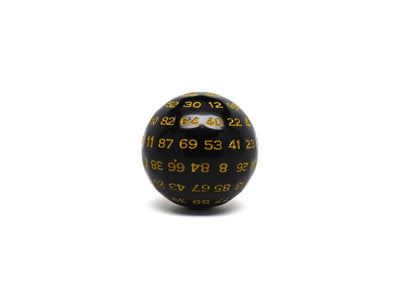 D100 - Black with Gold Numbers