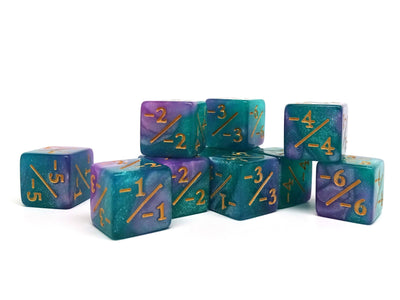 10 Piece Counter Dice D6 - Aurora - Minus