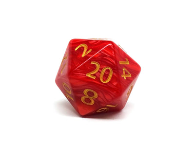 55mm Red Marbled D20