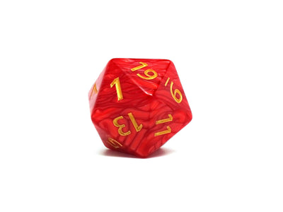 55mm Red Marbled D20