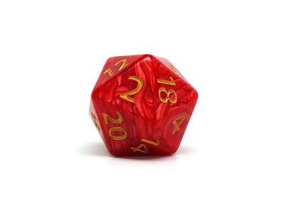 55mm Red Marbled D20