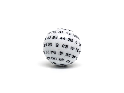 D100 - White with Black Numbers