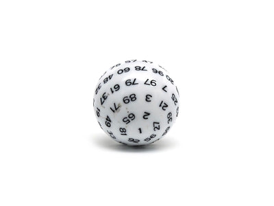 D100 - White with Black Numbers