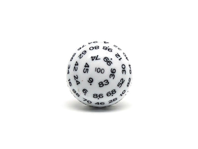 D100 - White with Black Numbers