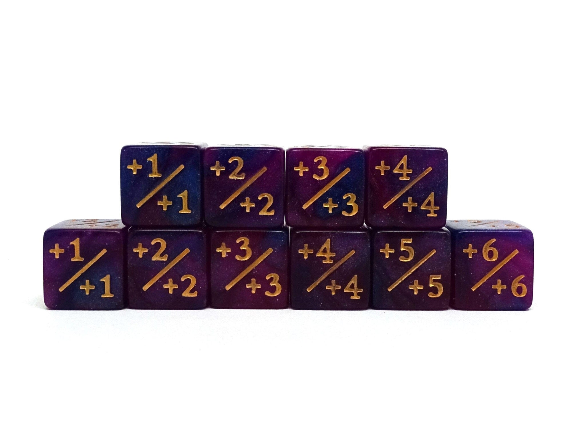 10 Piece Counter Dice D6 - Starry Night + Plus