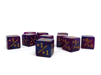 10 Piece Counter Dice D6 - Starry Night + Plus