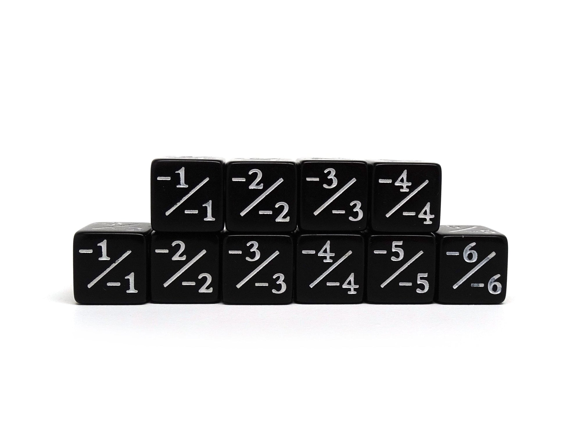 10 Piece Counter Dice D6 Black - Minus