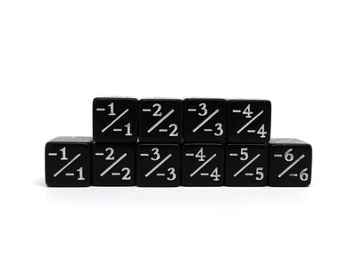 10 Piece Counter Dice D6 Black - Minus