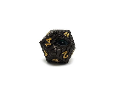 35mm Eye of the Dragon D20 - Gun Metal Gold