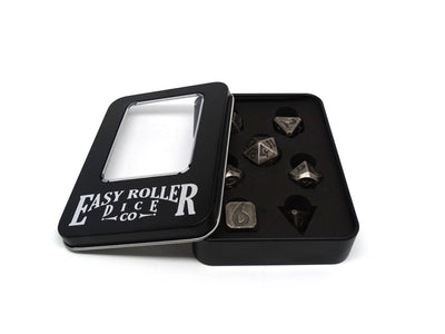 Blunt Tipped Legendary Silver - Metal 7 Piece Dice Set