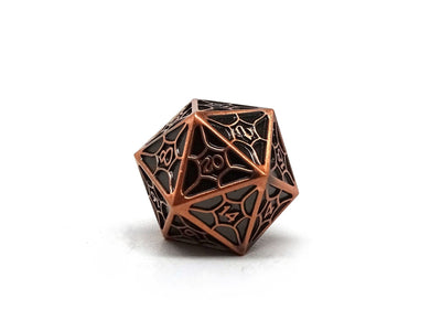 Metal Webs Copper - 7 Piece Metal Dice Set