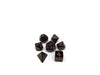 Blunt Tipped Gunmetal Enchanted Specks - Metal 7 Piece Dice Set