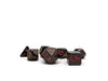 Blunt Tipped Gunmetal Enchanted Specks - Metal 7 Piece Dice Set