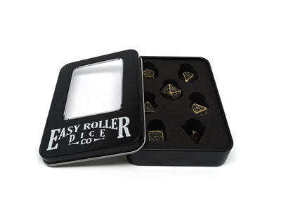 Blunt Tipped Webs Legendary Gold - Metal 7 Piece Dice Set