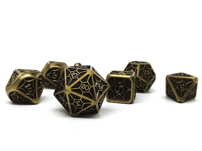 Blunt Tipped Webs Legendary Gold - Metal 7 Piece Dice Set