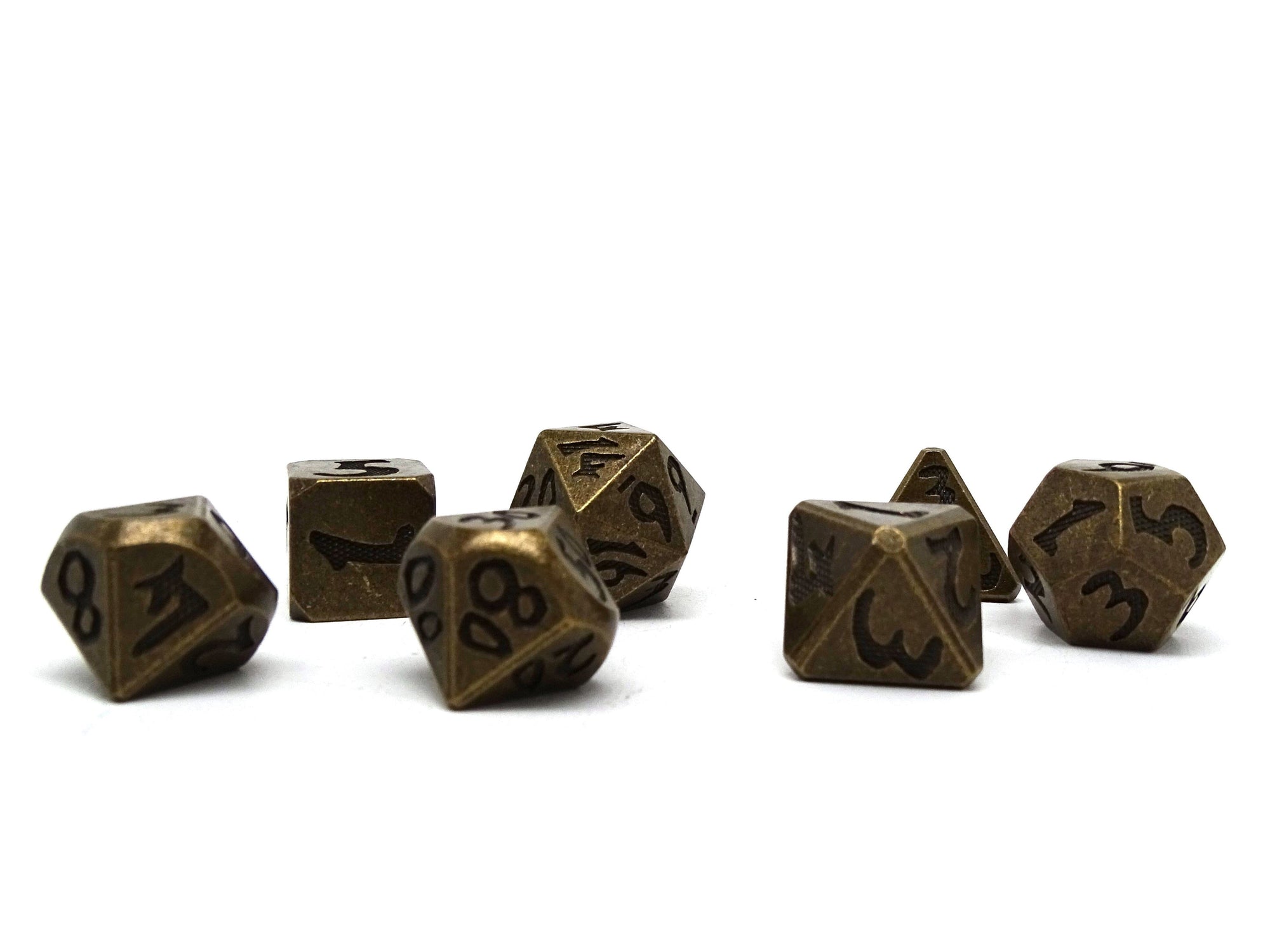 Blunt Tipped Legendary Gold - Metal 7 Piece Dice Set