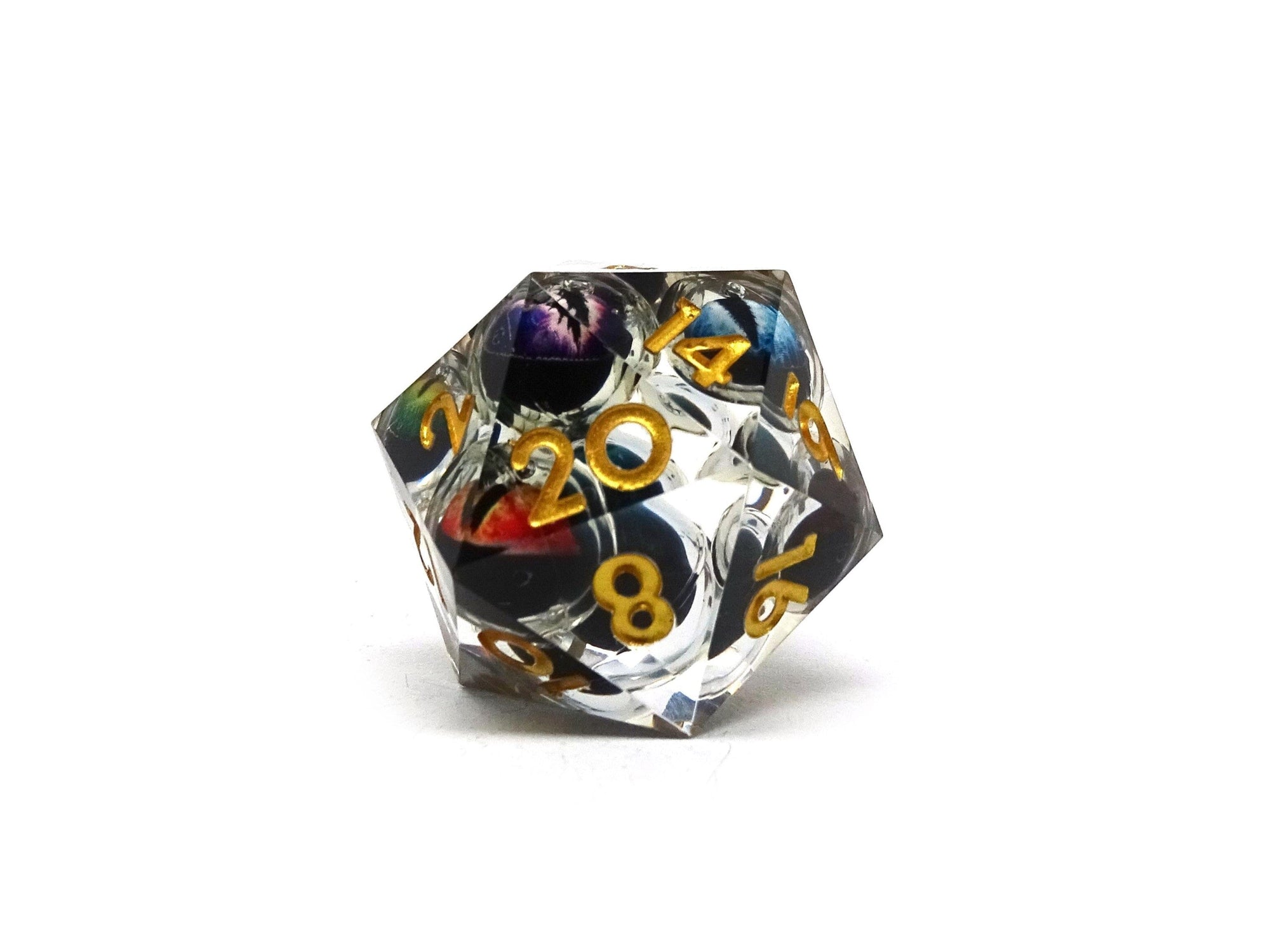 35mm Giant Eyes D20 - Gold Numbering