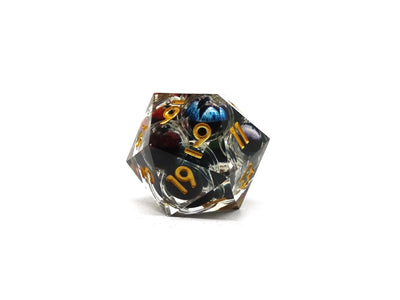 35mm Giant Eyes D20 - Gold Numbering