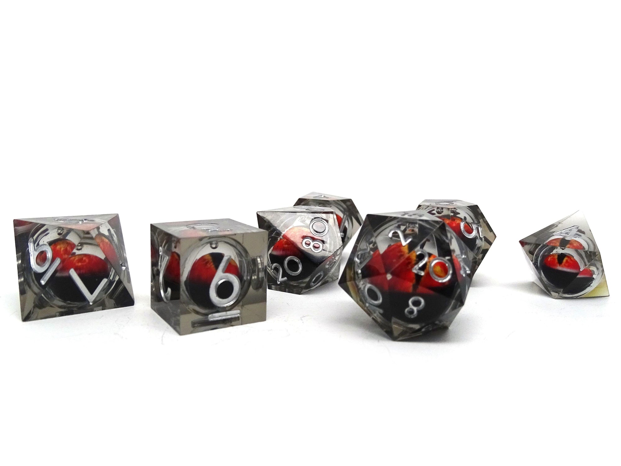 Fire Eyes Sharp Edge Dice Set