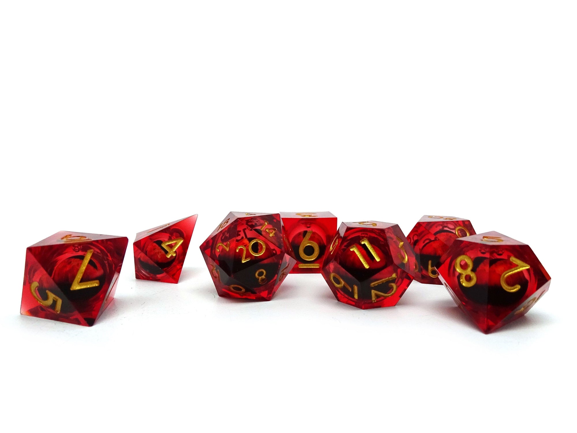 Crimson Eyes Sharp Edge 7 Piece Dice Set