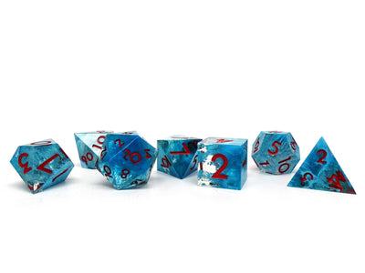 Coastal Reef Sharp Edge 7 Piece Dice Set