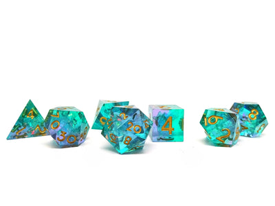 Crystal Waters Sharp Edge 7 Piece Dice Set