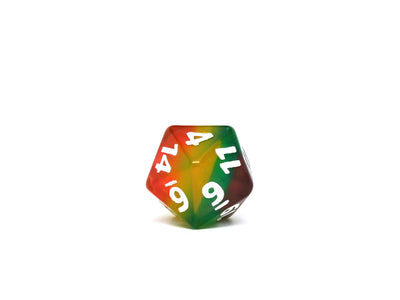 55mm Red, Yellow, Green, Purple D20