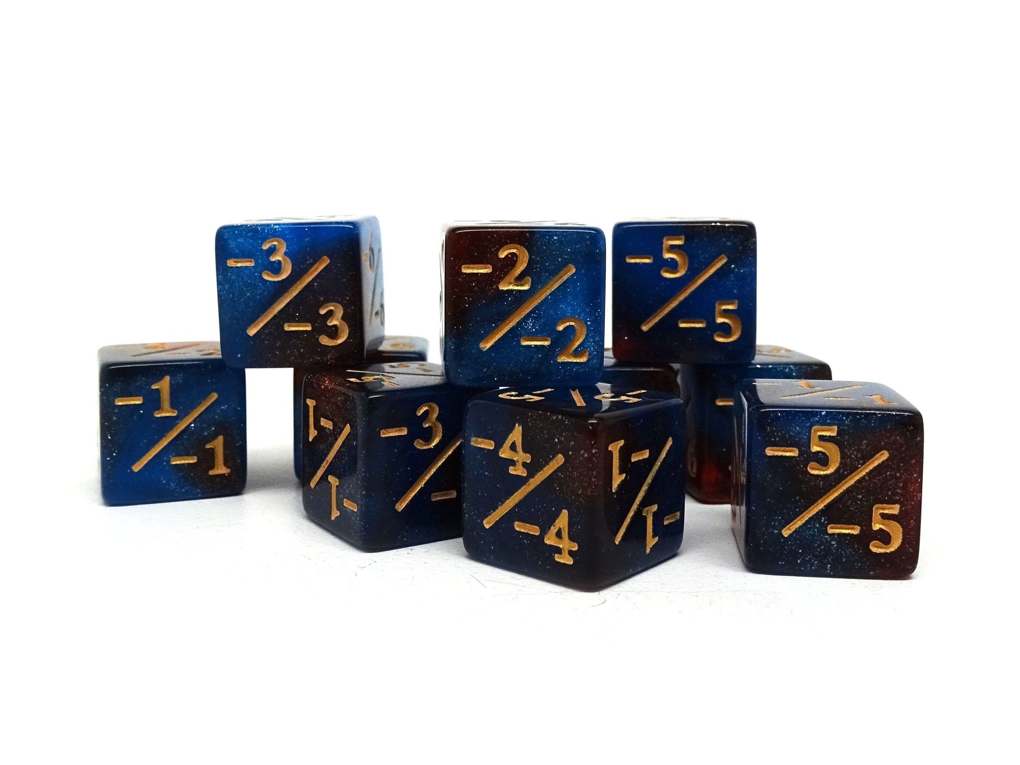 10 Piece Counter Dice D6 - Cosmic Eclipse - Minus