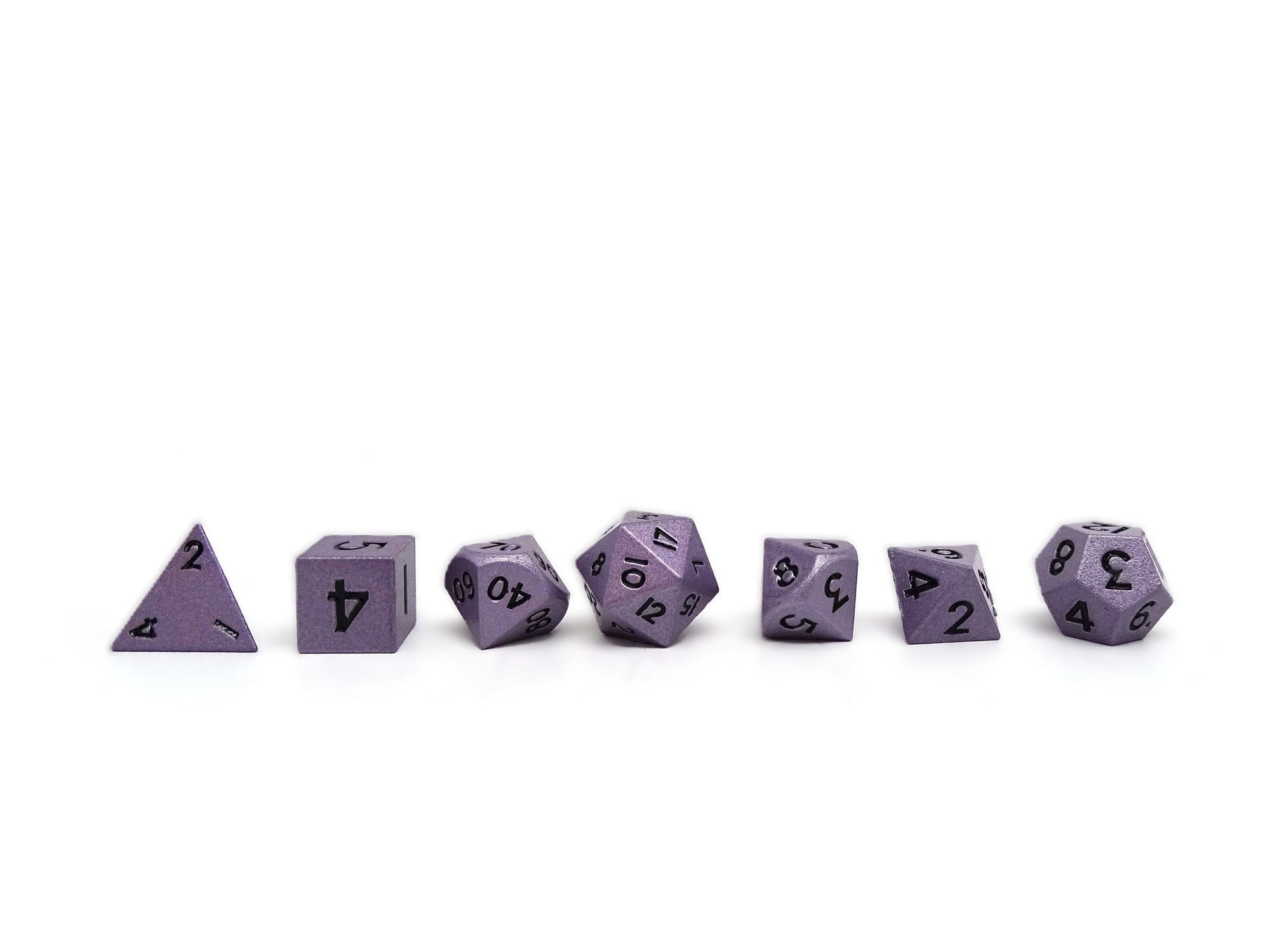 Mini Forget Violet Slate - 7 Piece Metal Dice Set