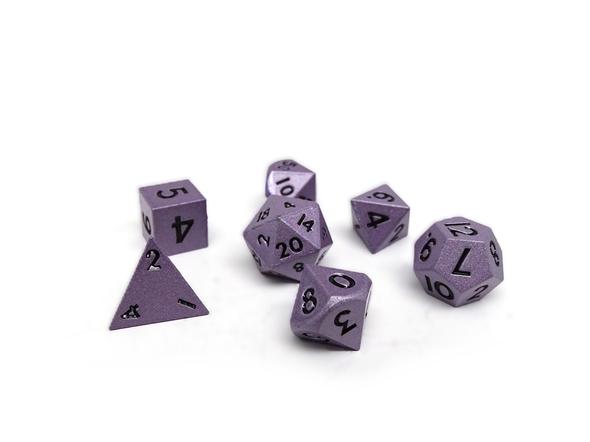Mini Forget Violet Slate - 7 Piece Metal Dice Set