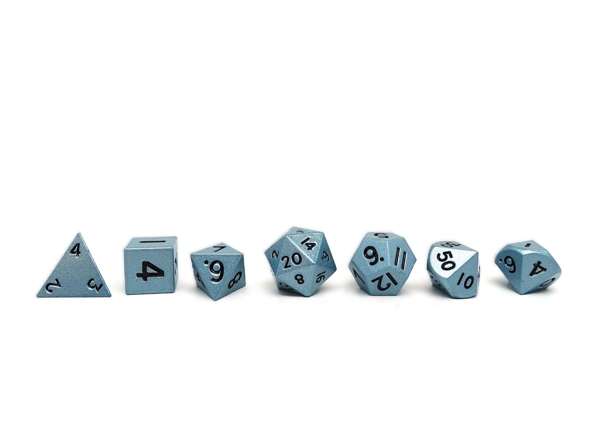 Mini Brushed Slate - 7 Piece Metal Dice Set