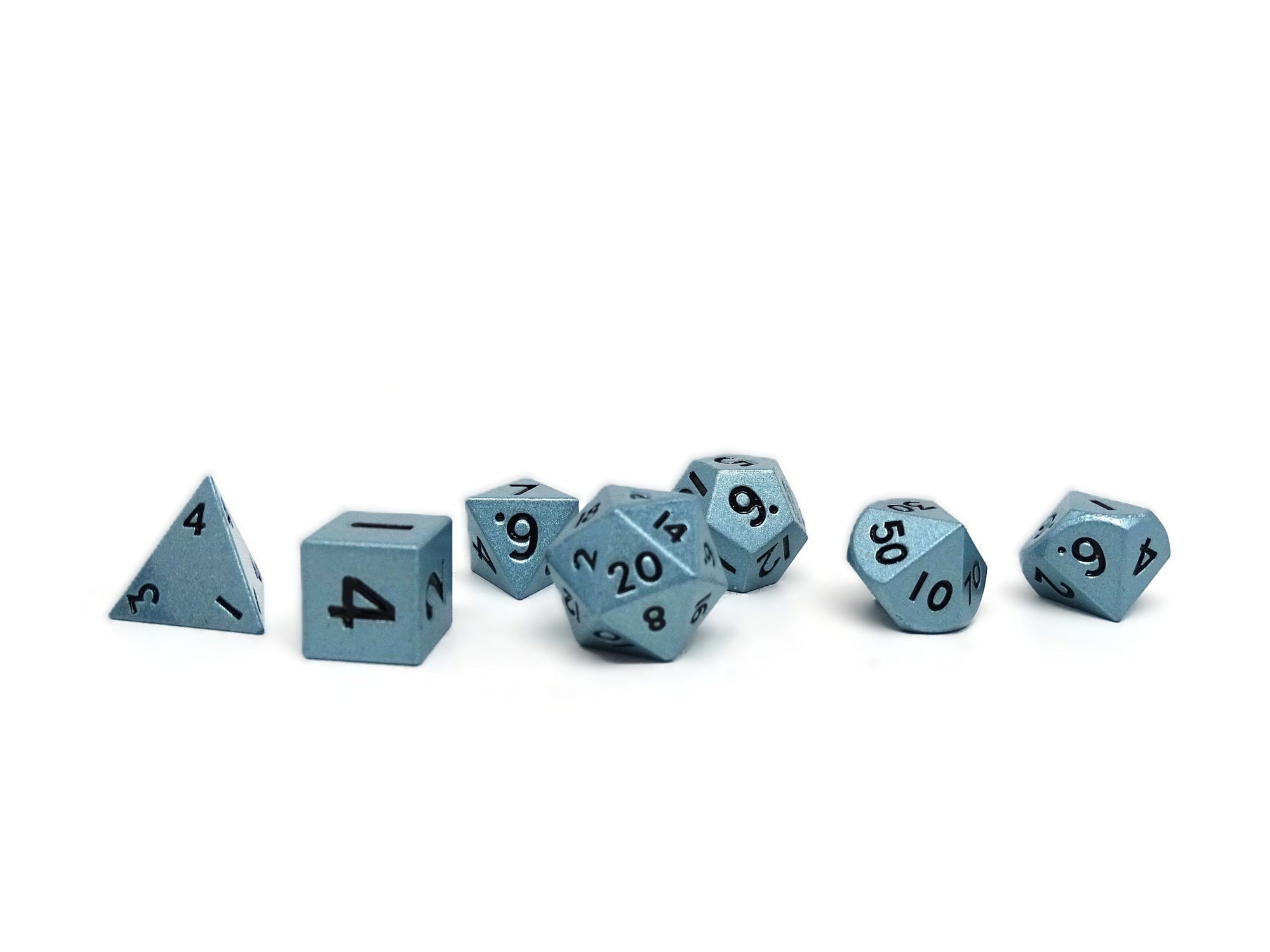 Mini Brushed Slate - 7 Piece Metal Dice Set