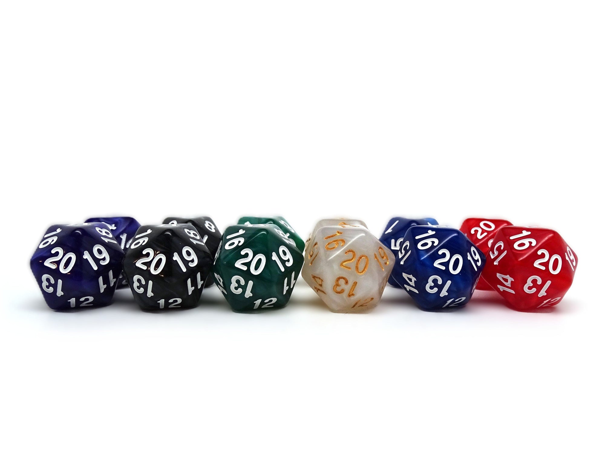 12 Pack of Spin Down D20 Dice