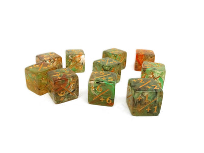 10 Piece Counter Dice D6 - Autumn Arcana - Plus