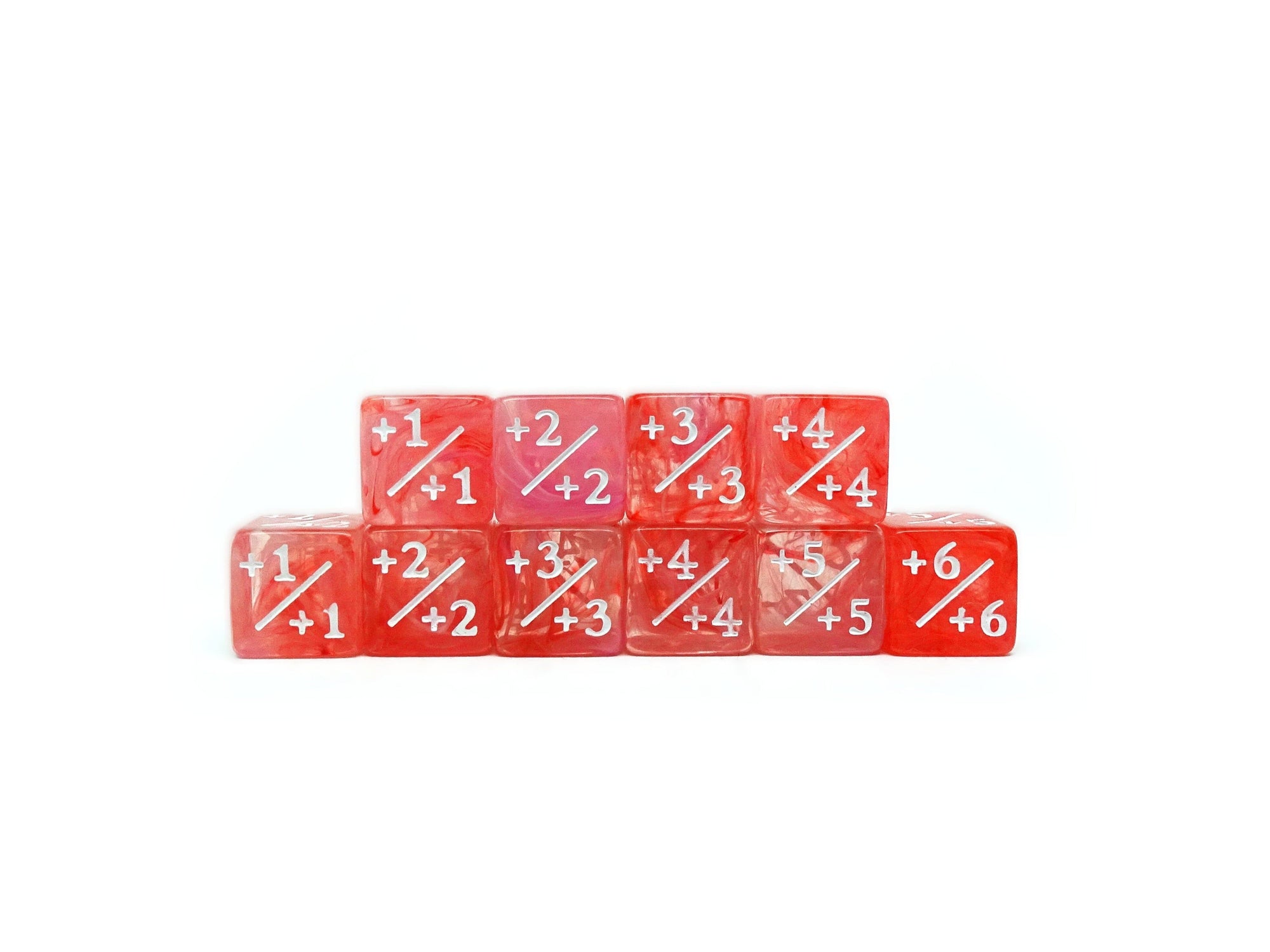 10 Piece Counter Dice D6 - Salmon Spark - Plus