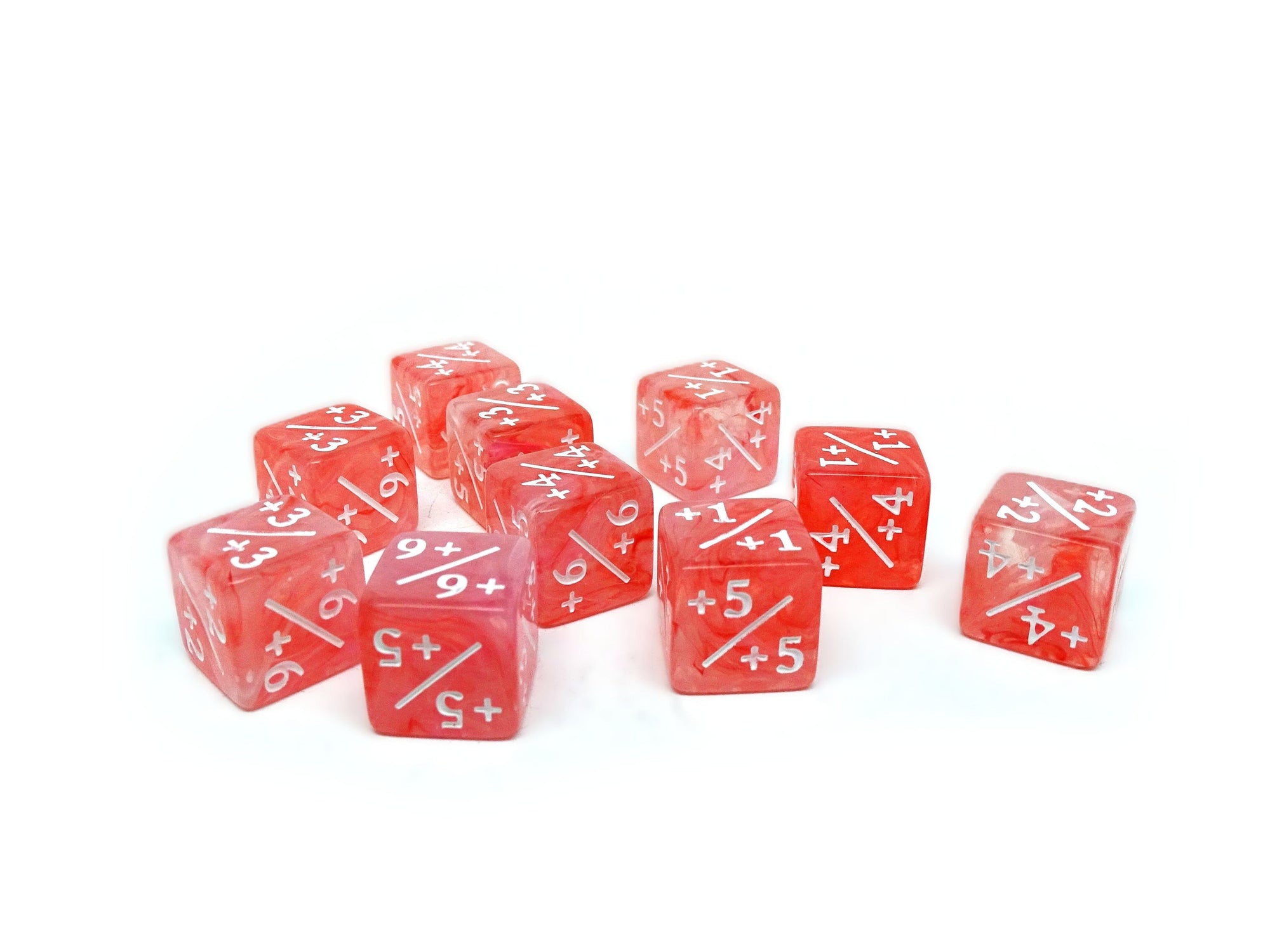 10 Piece Counter Dice D6 - Salmon Spark - Plus