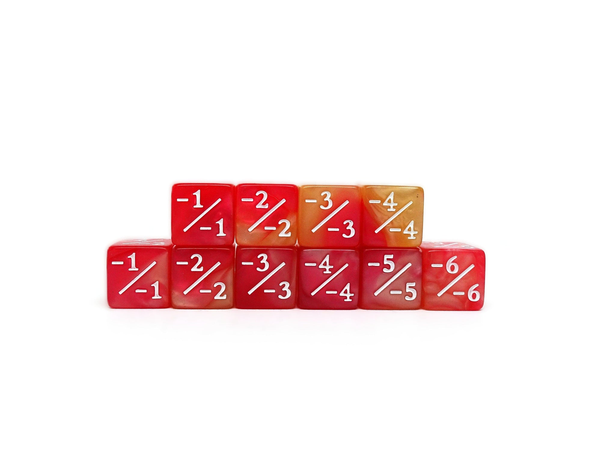 10 Piece Counter Dice D6 - Cinderhex - Minus