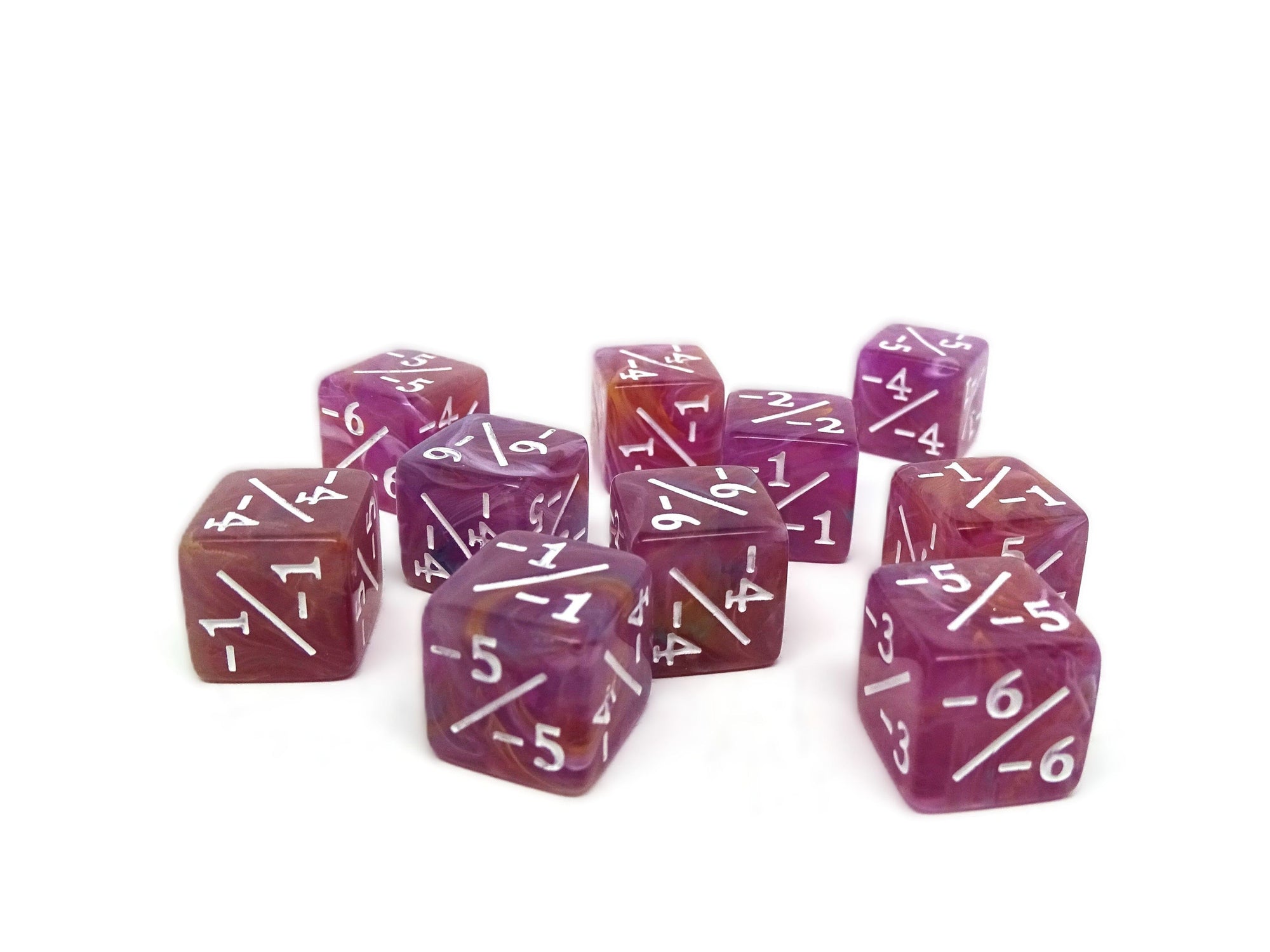 10 Piece Counter Dice D6 - Violet Ruin - Minus