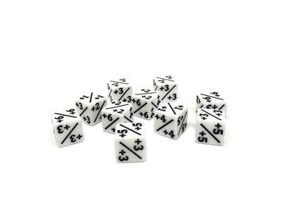 10 Piece Mini 12mm Counter Dice D6 - White - Plus