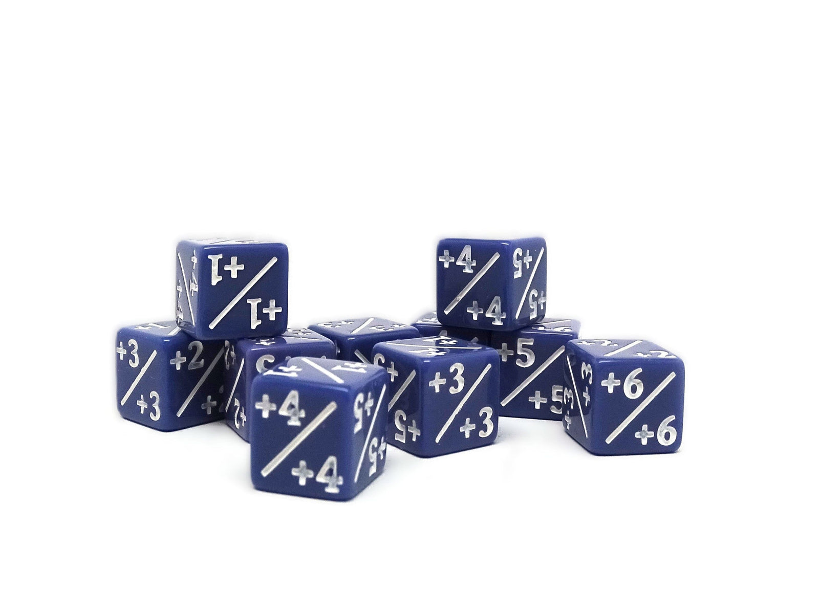 10 Piece Mini 12mm Counter Dice D6 - Azure Tally - Plus
