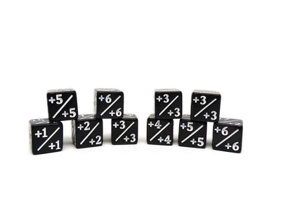 10 Piece Mini 12mm Counter Dice D6 - Black - Plus