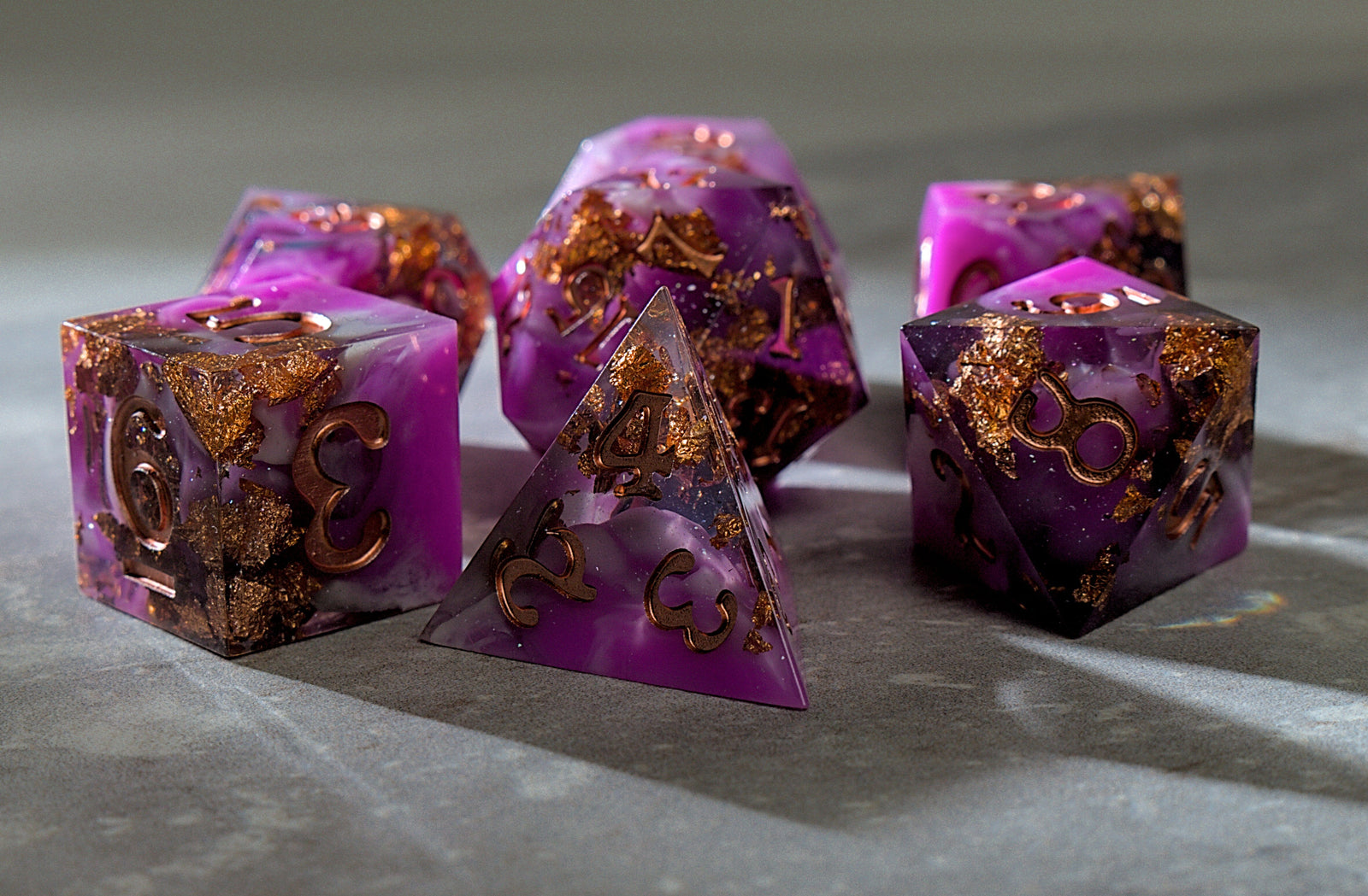 Pink Starlight Sharp Edge Dice Set